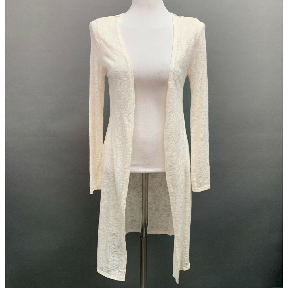 Living Doll Women's‎ Open Front Top Small Ivory Sheer Back